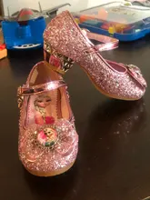 Zapatos de cuero, de tacón alto y de la princesa Elsa para niñas, sandalias para niños, sandalias de fiesta, calzado para niñas, tallas 24-36