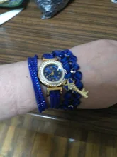 Pulsera de cuero con diamantes de imitación para mujer, de estilo elegante reloj de pulsera femenino, delicado y a la moda, color blanco