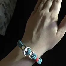 NIUYITID 2019 nueva cuerda de hilo rojo pulseras de mujer brazalete de ancla de encanto pirata en la mano