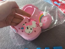 Zapatillas de unicornio para niño y niña, zapatos de arcoíris para niño pequeño, animales, zapatillas de bebé al aire libre, zapatillas de PVC con dibujos animados para niño 2019