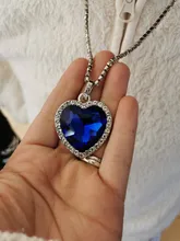 Colgante collar con corazón de Titanic de OCéANO AZUL corazón amor para siempre + bolsa de terciopelo