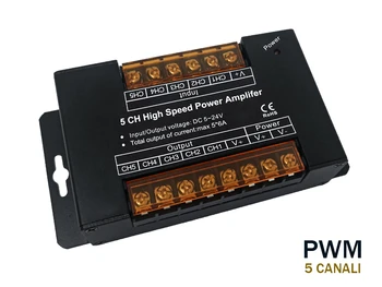 PWM signal amplifier 5 channel for Led strip RGBWW RGB + CCT 12V 24V 5 X6A AP105
PWM signal amplifier 5 channel for Led strip RGBWW RGB + CCT 12V 24V 5 X6A AP105