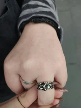 Anillo Vintage con patrón de flores y estrellas para mujer y hombre, sortija de varias tallas, estilo Retro Punk, Hip Hop, para fiesta nocturna, anillo del Club