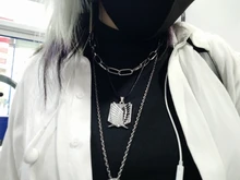 Ataque en collar de titanio alas de la libertad Eren Scout legión de guardia de la policía militar aprendiz escuadrón colgante Anime de la joyería