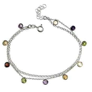 Law silver bracelet 925m rhodium-plated double chain 18cm. Stones boceladas color hanging closure reasa
Law silver bracelet 925m rhodium-plated double chain 18cm. Stones boceladas color hanging closure reasa