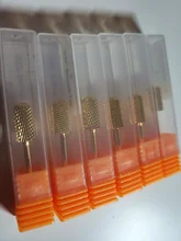 Uds oro de carburo de tungsteno de corte de Metal de uñas taladro eléctrico de reemplazar poco manicura quitar Gel herramienta SAXDJ1-10