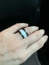 JeeMango-Anillos de cerámica de corte blanco y negro para mujer, joyería clásica, Anillos de compromiso de boda para mujer, Anneaux, Anillos JR18014