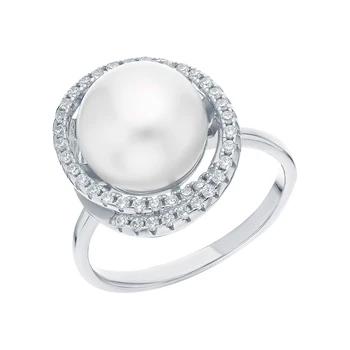 Silver ring with cultured pearls and cubic zirconia sunlight sample 925
Silver ring with cultured pearls and cubic zirconia sunlight sample 925