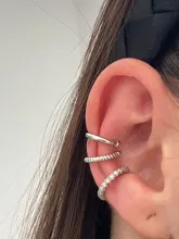 3 unids/set Clips pendiente para las mujeres Unisex minimalista cartílago conjunto de pendientes de aro de moda brazalete de oído falsificación piercing Clip en pendientes
