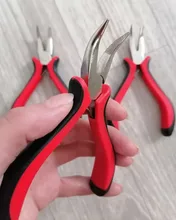 Alicates de punta curva para extensión de cabello, herramienta de extensión de cabello DIY, pinzas para micro anillos/eslabones/cuentas y extensiones de pelo de plumas