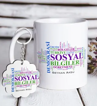 Personalized Social Studies Teacher White Mug and Keychain Gift Seti-1
Personalized Social Studies Teacher White Mug and Keychain Gift Seti-1