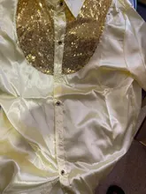 Camisa de vestir para bodas para hombre, camisa de manga larga suave y cómoda, brillante, estilo inglés, con lentejuelas, Formal, para negocios