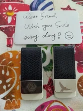 QOONG Clip de dinero Clip de sujeción de dinero portátil Slim de cuero billetera con Clip para billetes bolso bolsillo el dinero de Metal titular Bill Clip ML1-046