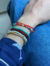 HangZhi 2020 nuevo 7 unids/set moda Simple Multicolor Boho elástico semillas cuentas pulseras para las mujeres joyería de la personalidad