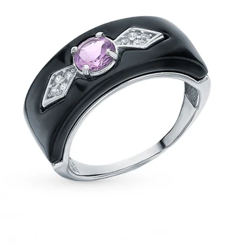 Silver ring with amethyst and cubic zirconia sunlight sample 925 
Silver ring with amethyst and cubic zirconia sunlight sample 925