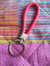 LLavero de cuero trenzado de PU para hombre y mujer, 1 Uds. De cuerda tejida, bolsa de bricolaje, colgante, soporte para llavero, llavero de trinquete de coche, llavero