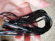 10 unids/lote 50cm 60cm Cadena de cuero negro collar 55cm + 5cm extensión de cadena langosta cierre DIY accesorios de joyería venta al por mayor 2mm