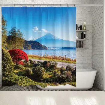 Shower Curtain Mount Fuji Lake Kawaguchi Lakeside Maple Tree Sunny Day Nature View in Autumn Blue Green Red
Shower Curtain Mount Fuji Lake Kawaguchi Lakeside Maple Tree Sunny Day Nature View in Autumn Blue Green Red
