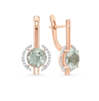 Gold earrings with amethyst and cubic zirconia sunlight sample 585
Gold earrings with amethyst and cubic zirconia sunlight sample 585