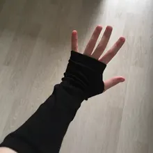 WorthWhile-guantes largos sin dedos, manguitos elásticos con agujero para el pulgar, para correr o ciclismo, 1 par