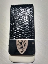 QOONG Clip de dinero Clip de sujeción de dinero portátil Slim de cuero billetera con Clip para billetes bolso bolsillo el dinero de Metal titular Bill Clip ML1-046