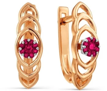 Karov earrings with 18 rubies in red gold 
Karov earrings with 18 rubies in red gold