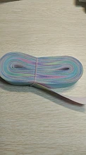 BRISTLEGRASS 5 Yard 5/8 15mm Pastel Rainbow Print FOE Fold Over Elastics Spandex Satin