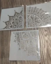 Rueda circular de Mandala 1/4 de 20x20cm, plantilla para pintura, libro de recortes colorear, plantilla decorativa de álbum en relieve