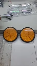 REFLECTOR redondo para motocicleta, accesorio Universal de 2x2 pulgadas, para ATV, Dirt Bikes, con perno, placa de número, color rojo y naranja