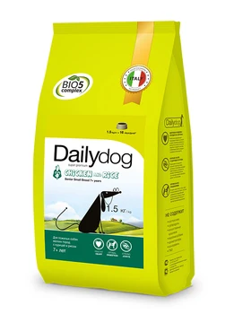 Dailydog Senior Small Breed Chicken and Rice for older dogs chicken/рис-1, 5 kg x 1 PCs
Dailydog Senior Small Breed Chicken and Rice for older dogs chicken/рис-1, 5 kg x 1 PCs