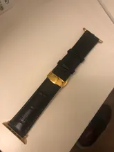 Correa para Apple watch 6, banda de 44mm, 40mm, hebilla de mariposa, Iwatch, 42mm, 38mm, pulsera de cuero para series 5 4 3 2 SE