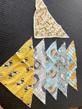 Babero de algodón suave para bebé, Baberos triangulares bonitos, bufanda cómoda, babero para dentición, toalla de Saliva para recién nacido, 5 uds.