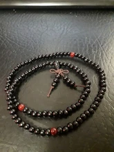 Pulseras de madera de sándalo Natural para hombres y mujeres, brazaletes con cuentas de ébano negro, nudo de oración de madera budista, 9 estilos, 6mm