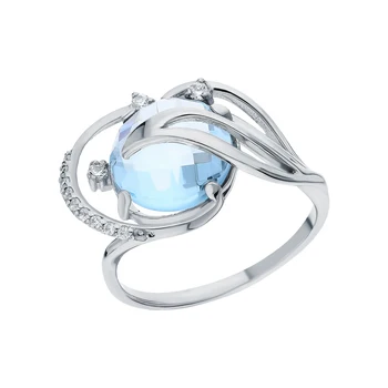 Silver ring with Topaz and cubic zirconia sunlight sample 925 
Silver ring with Topaz and cubic zirconia sunlight sample 925