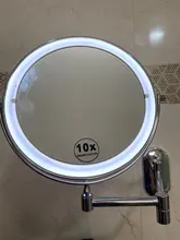 Bathroom Mirror Cosmetic Wall-Mounted Touch Led Dimming Adjustable Magnification