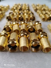 Conector tipo rosca 75-5 F para Cable coaxial de antena de TV satélite RG60, diámetro de giro mm, dorado, Imperial, 10 Uds.