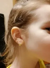 Pendiente de estilo de Clip con forma de corazón/lazo/mariposa, Invisible, suave, para colgar en la oreja, sin Piercing, para chico, 1 par