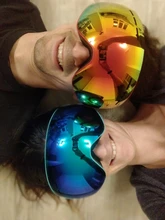 Gafas de esquí con lente magnética de doble capa, gafas de esquí polarizadas antiniebla UV400 para Snowboard, gafas para hombre, gafas para esquiar, Estuche para gafas