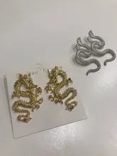 Joyería Europea personalidad distorsionada serpiente geométrica mujer exagerada en relieve Stud pendientes