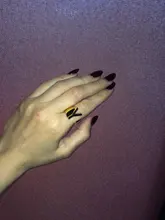 Anillo con letras de A-Z huecas para mujer, anillo con apertura ajustable iniciales del nombre, alfabeto, fiesta femenina, joyería ancha y gruesa