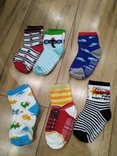 Calcetines náuticos antideslizantes de algodón para niños, calcetín de corte bajo para chico, con empuñaduras de goma, para las cuatro estaciones, de 0 a 6 años, 6 par/lote