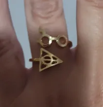 Todorova-anillos de moda para mujer, gafas con cicatrices de rayos, reliquias de la muerte, regalo de Navidad para mujer y Niña