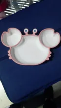 Bebé de lechón de silicona vajilla para bebé de dibujos animados cangrejo Anti-caída de la placa de la cena infantil niños alimentos complementarios tazón de platos