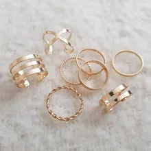 Doocna 8 unids/set Bohemia oro conjunto anillo conjuntos para los hombres y las mujeres geométrico Simple anillo de boda de toque de accesorios de joyería 10287