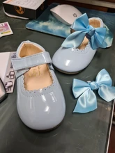 Zapatos de charol con lazo para niñas pequeñas, calzado de baile de Color sólido, primavera y otoño, SMG104