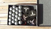 Tesla modelo 3 X S X de centro de la rueda tapas de cubierta de cubo tapa de tornillo Kit de neumáticos de accesorios de modificación de emblema de coche insignia