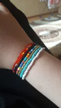 HangZhi 2020 nuevo 7 unids/set moda Simple Multicolor Boho elástico semillas cuentas pulseras para las mujeres joyería de la personalidad