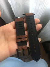 Correa de silicona + cuero para Apple watch, banda de reloj de cuero genuino de 44mm, 40mm, 42mm y 38mm, iWatch series 5 4 3 SE 6