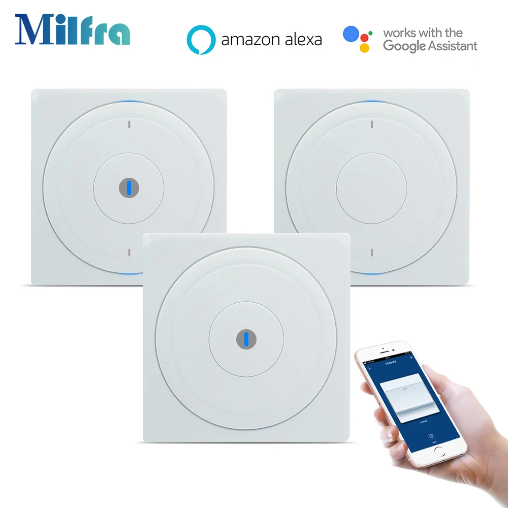 Tuya Smart Switch With Remote,Wireless Lighting Control System Electric Power Wall Switch workes with Google Home,Amazon Alexa
Tuya Smart Switch With Remote,Wireless Lighting Control System Electric Power Wall Switch workes with Google Home,Amazon Alexa