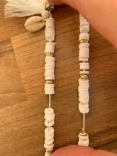 Tobillera Bohemian con borlas Multicolor para mujer, joyería con cuentas acrílicas, cadena elástica para tobillo, cadena para pierna